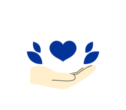Home care icon showing a house with a heart, representing compassionate in-home senior care services at Senior Care Center