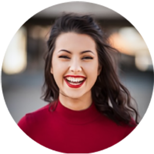 Testimonial photo of Asha, a happy client expressing gratitude for the personalized and compassionate senior care services